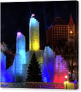Saint Paul Winter Carnival Ice Palace 2018 Lighting Up The Town Canvas Print