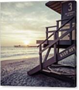 San Clemente Lifeguard Tower 3 Sunset Picture Canvas Print