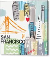 San Francisco Cityscape- Art By Linda Woods Canvas Print