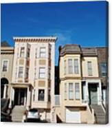 San Francisco Houses - Blue Sky Canvas Print