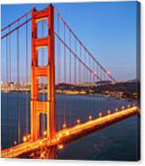 San Francisco Through The Golden Gate Bridge At Dusk Canvas Print