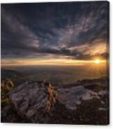 Sandia Peak Sunset Full Rays Canvas Print