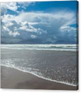 Sandy Beach With Clouds In Ireland Canvas Print