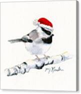 Santa Bandit - Chickadee Canvas Print