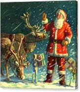 Santas And Elves Canvas Print