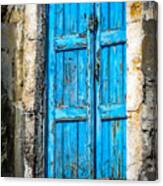 Santorini Blue Door Canvas Print