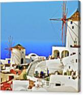 Santorini, Greece - Windmills Canvas Print