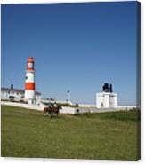 Souter Lighthouse And Foghorn. Canvas Print