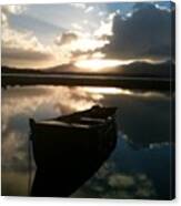 #scenery #boat #nature #sunrise #lake Canvas Print