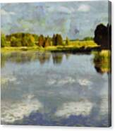 Scenic Landscape With A Lake Canvas Print