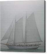 Schooner In Fog Canvas Print