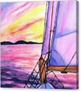 Sailboat Sunset Cruise On Schooner Surprise Canvas Print