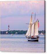 Scooner Freedom Near St. Augustine Lighthouse Canvas Print