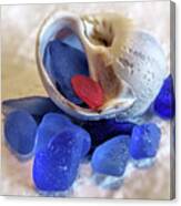 Sea Glass And Snail Shell Canvas Print