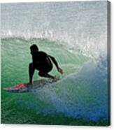 Sea Of Despair -- Surfer On A Wave In Cayucos, California Canvas Print