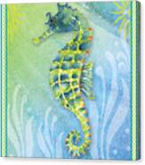Seahorse Blue Green Canvas Print