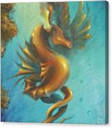 Seahorses In Love Ii Canvas Print