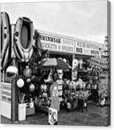 Seaside Souvenir Gift Shop On A Cold Rainy Overcast British Summer North Wales Uk Canvas Print