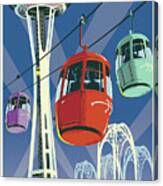 Seattle Poster- Space Needle Vintage Style Canvas Print