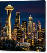 Seattle Space Needle After Dark Canvas Print