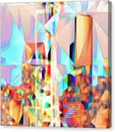 Seattle Space Needle In Abstract Cubism 20170327 Canvas Print