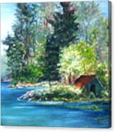 Secluded Boathouse-millsite Lake Canvas Print