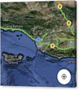 See Ventura Is Half Way Between Malibu Canvas Print
