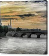 Seine Rivver Bridge Latin Quarters Paris Canvas Print