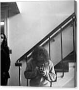 Self-portrait, With Woman, In Mirror, Cropped, 1972 Canvas Print