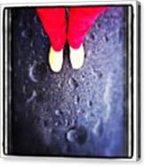 #selfie #street #redpants #yellowshoes Canvas Print