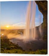 Seljalandsfoss Sunset Iceland Canvas Print