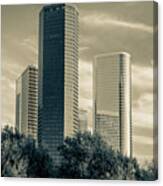 Sepia Downtown Houston Texas Skyline Canvas Print