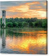 Setting Sun At The Bell Tower Canvas Print