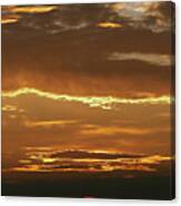 Setting Sun On The Horizon Canvas Print