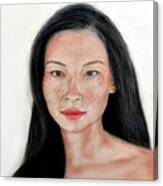 Sexy Freckle Faced Beauty Lucy Liu Canvas Print