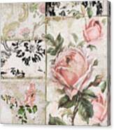 Shabby Pink Tea Roses Canvas Print