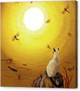 Siamese Cat With Red Dragonflies Canvas Print