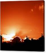 Silhouette Of Rome Against A Sunset Sky Canvas Print