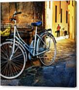 Silver Bicycle Of Florence Canvas Print