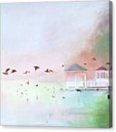 Silver Lake On A Misty Morn Canvas Print