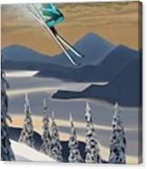 Silver Star Ski Poster Canvas Print