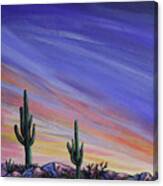 Simple Desert Sunset Three Canvas Print