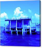 Simply Blue No Vacancy At The Stilt House Canvas Print