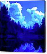 Simply Blue Pond Reflections Canvas Print