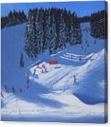 Ski School Morzine Canvas Print