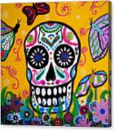 Skull And Butterflies Canvas Print