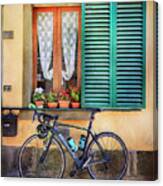 Sliver And Black Bianchi Bicycle Canvas Print