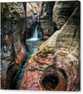 Slot Canyon Waterfall At Zion National Park Canvas Print