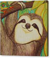 Sloth And Frog Canvas Print