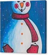 Smiley Snowman Canvas Print